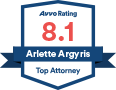 Avvo Rating 8.1 | Arlette Argyris